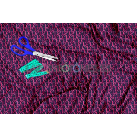 Tela Dior Fucsia / Marino - 150cm/ancho