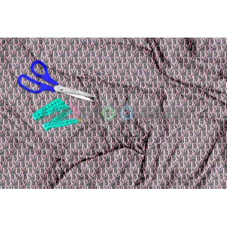 Tela Dior Rosa / Gris - 150cm/ancho