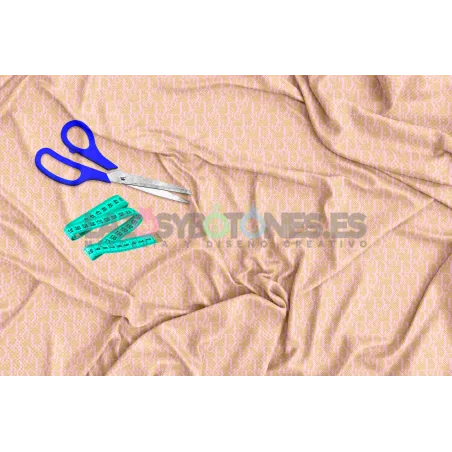 Tela Dior Rosa / Camel - 150cm/ancho