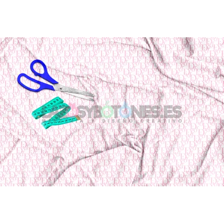 Tela Dior Rosa / Blanco - 150cm/ancho