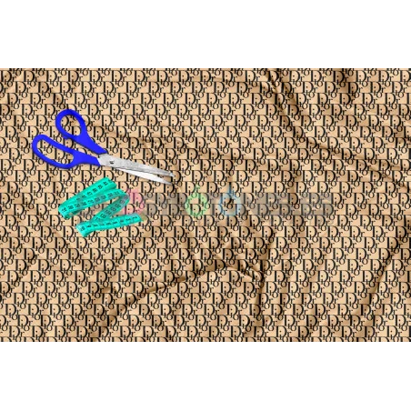 Tela Dior Negro / Camel - 150cm/ancho