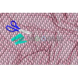 Tela Dior Negro / Rosa Bebé - 150cm/ancho