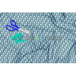 Tela Dior Negro / Azul Bebé - 150cm/ancho