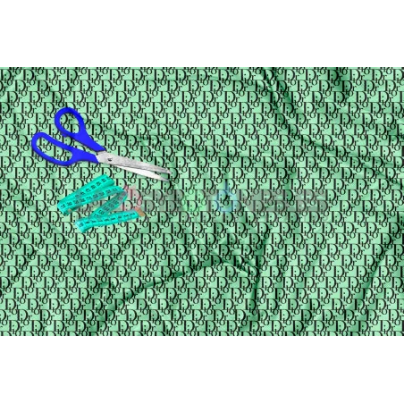 Tela Dior Negro / Verde - 150cm/ancho