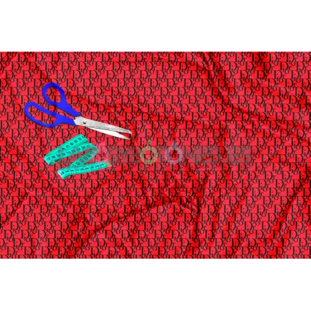 Tela Dior Negro / Rojo - 150cm/ancho