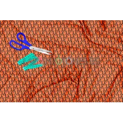 Tela Dior Negro / Naranja - 150cm/ancho