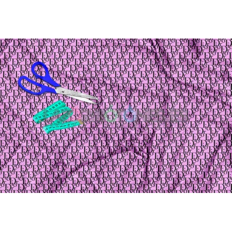 Tela Dior Negro / Lila - 150cm/ancho