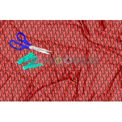 Tela Dior Negro / Coral - 150cm/ancho