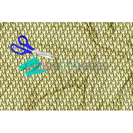 Tela Dior Negro / Amarillo - 150cm/ancho