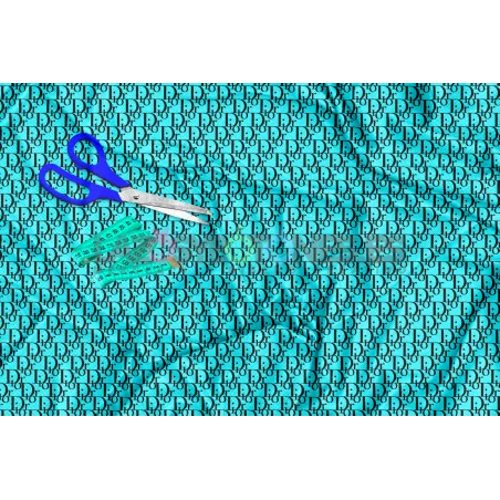 Tela Dior Negro / Agua - 150cm/ancho