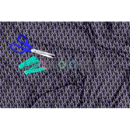 Tela Dior Lila / Negro - 150cm/ancho