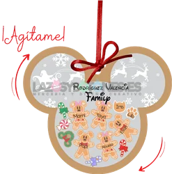 BOLA DE NAVIDAD CON PURPURINA ¡AGÍTAME! - MOD. MICKEY GALLETAS