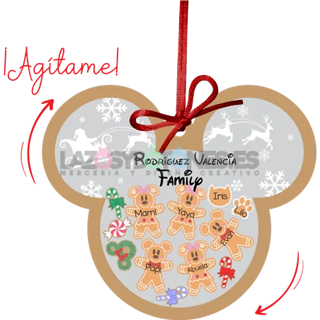 BOLA DE NAVIDAD CON PURPURINA ¡AGÍTAME! - MOD. MICKEY GALLETAS