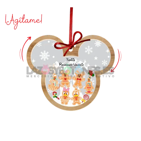 BOLA DE NAVIDAD CON PURPURINA ¡AGÍTAME! - MOD. MICKEY GALLETAS