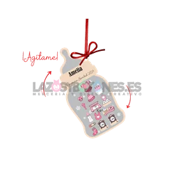 BOLA DE NAVIDAD CON PURPURINA ¡AGÍTAME! - MOD. BIBERÓN BEBÉ