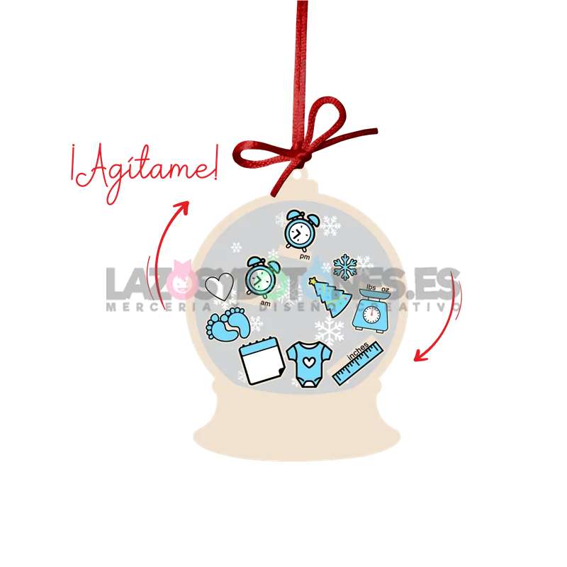 BOLA DE NAVIDAD CON PURPURINA ¡AGÍTAME! - MOD. BOLA BEBÉ