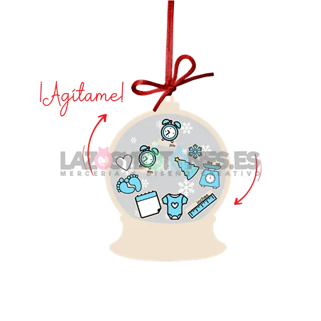 BOLA DE NAVIDAD CON PURPURINA ¡AGÍTAME! - MOD. BOLA BEBÉ