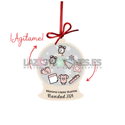 BOLA DE NAVIDAD CON PURPURINA ¡AGÍTAME! - MOD. BOLA BEBÉ