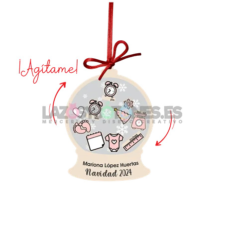 BOLA DE NAVIDAD CON PURPURINA ¡AGÍTAME! - MOD. BOLA BEBÉ