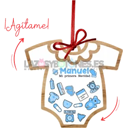 BOLA DE NAVIDAD CON PURPURINA ¡AGÍTAME! - MOD. BODY BEBÉ 2