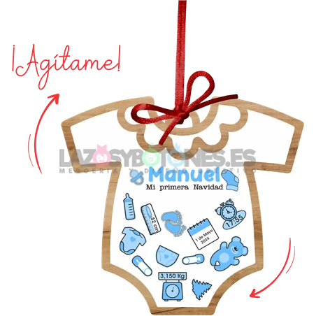 BOLA DE NAVIDAD CON PURPURINA ¡AGÍTAME! - MOD. BODY BEBÉ