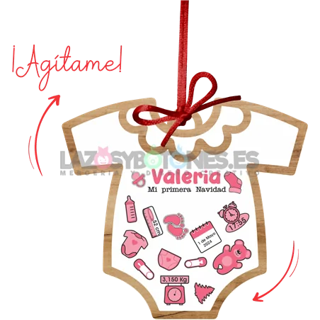 BOLA DE NAVIDAD CON PURPURINA ¡AGÍTAME! - MOD. BODY BEBÉ