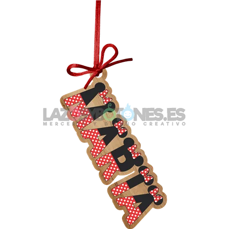 BOLA DE NAVIDAD MADERA - MOD. NOMBRE MINNIE