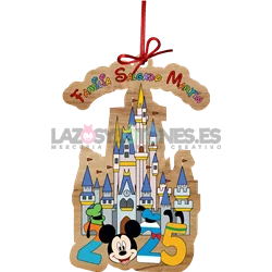 BOLA DE NAVIDAD MADERA - MOD. CASTILLO DISNEY