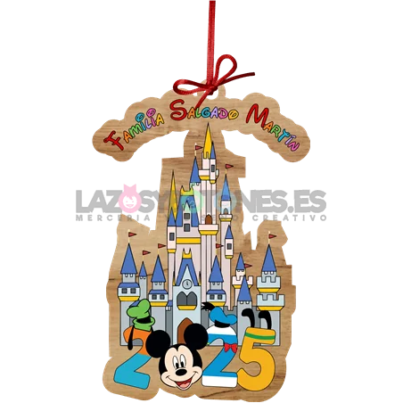 BOLA DE NAVIDAD MADERA - MOD. CASTILLO DISNEY