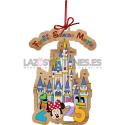 BOLA DE NAVIDAD MADERA - MOD. CASTILLO DISNEY 2