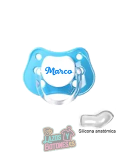 CHUPETE AZUL PERSONALIZADO CON NOMBRE - 0 a 6 meses
