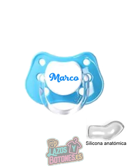 CHUPETE AZUL PERSONALIZADO CON NOMBRE - 0 a 6 meses