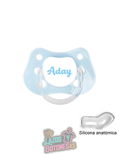 CHUPETE AZUL BEBÉ PERSONALIZADO CON NOMBRE - 0 a 6 meses