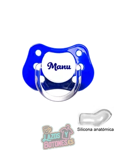 CHUPETE AZUL PERSONALIZADO CON NOMBRE - 0 a 6 meses