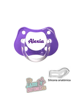 CHUPETE MORADO PERSONALIZADO CON NOMBRE - 0 a 6 meses