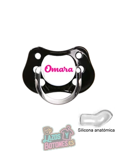 CHUPETE NEGRO PERSONALIZADO CON NOMBRE - 0 a 6 meses