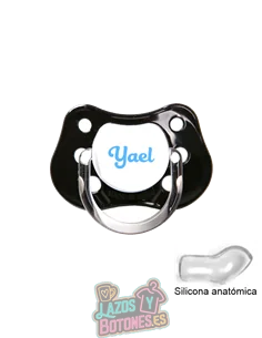 CHUPETE NEGRO PERSONALIZADO CON NOMBRE - +6 meses