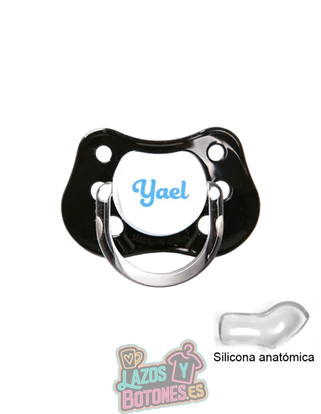 CHUPETE NEGRO PERSONALIZADO CON NOMBRE - +6 meses