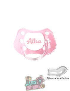 CHUPETE ROSA BEBÉ PERSONALIZADO CON NOMBRE - 0 a 6 meses