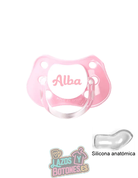 CHUPETE ROSA BEBÉ PERSONALIZADO CON NOMBRE - 0 a 6 meses