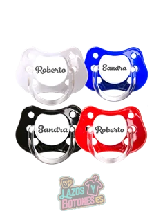 PACK DE 4 CHUPETES PERSONALIZADOS CON NOMBRE - BABY ROCK - 0 a 6 meses