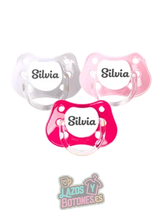 PACK DE 3 CHUPETES PERSONALIZADOS CON NOMBRE - CANDY GIRL - 0 a 6 meses