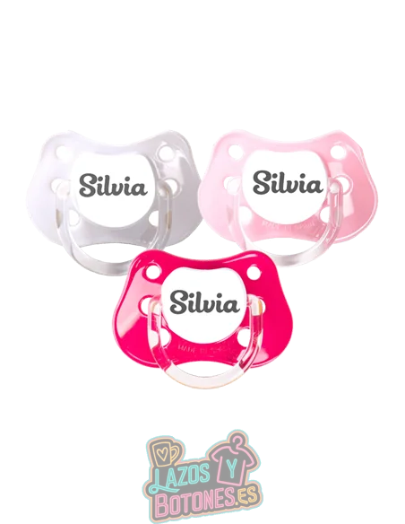 PACK DE 3 CHUPETES PERSONALIZADOS CON NOMBRE - CANDY GIRL - 0 a 6 meses