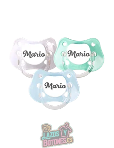 PACK DE 3 CHUPETES PERSONALIZADOS CON NOMBRE - PASTEL AZUL - 0 a 6 meses