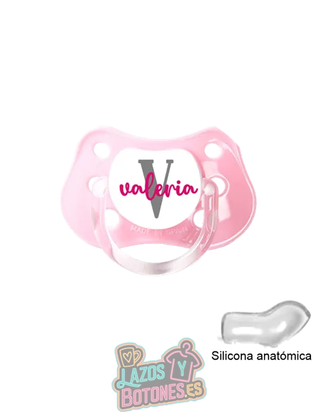 CHUPETE PERSONALIZADO NOMBRE E INICIAL - 0 a 6 meses