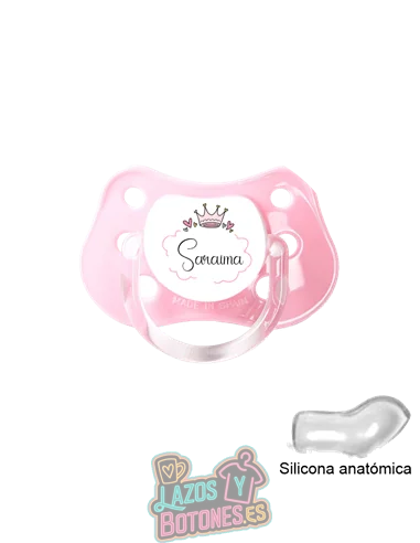 CHUPETE PERSONALIZADO PRINCESA NOMBRE - 0 a 6 meses