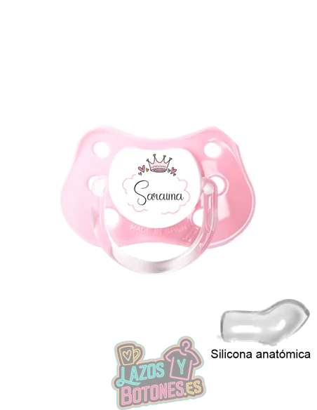 CHUPETE PERSONALIZADO PRINCESA NOMBRE - 0 a 6 meses