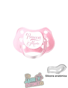 CHUPETE PERSONALIZADO PRINCESA NOMBRE - 0 a 6 meses