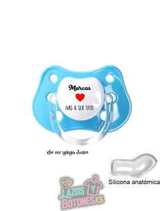 CHUPETE PERSONALIZADO VAS A SER TÍO, TIA, ETC - 0 a 6 meses