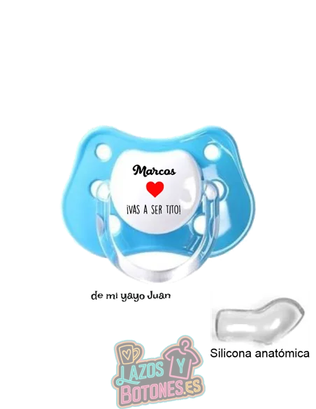 CHUPETE PERSONALIZADO VAS A SER TÍO, TIA, ETC - 0 a 6 meses